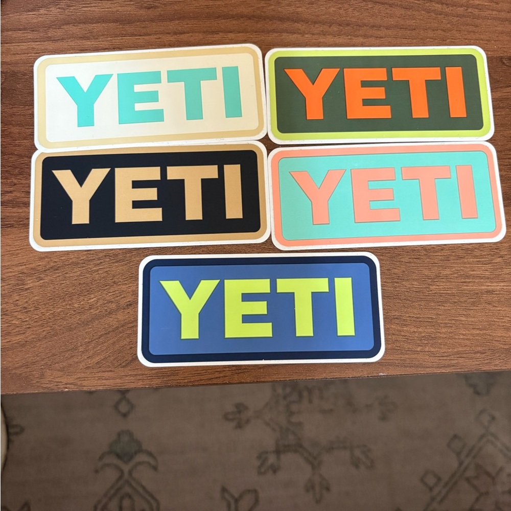 Yeti Colorful Logo Sticker Set - Aqua, Orange, Black, Teal, Lime